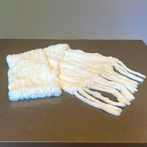 White rabbit fur scarf